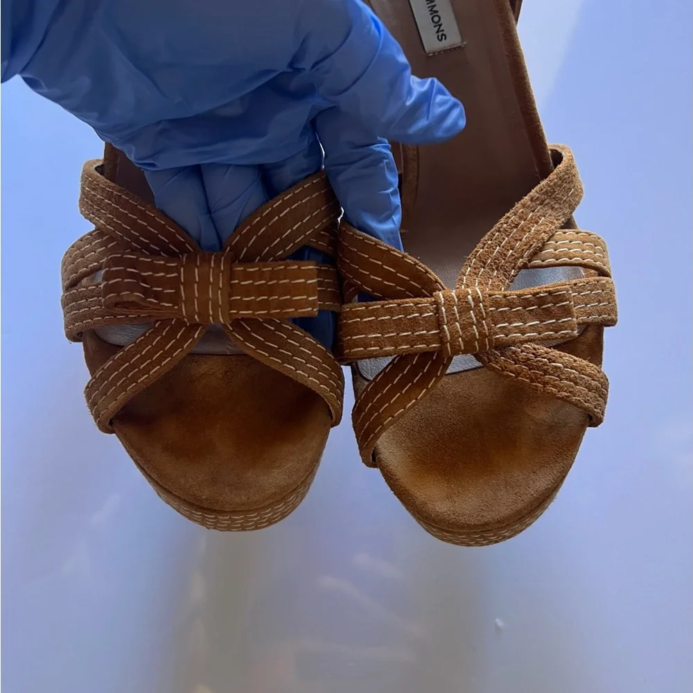 Tabitha Simmons Tan Platform Block Heel Sandals